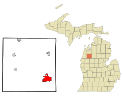 Wexford County Michigan Incorporated and Unincorporated areas Cadillac Highlighted